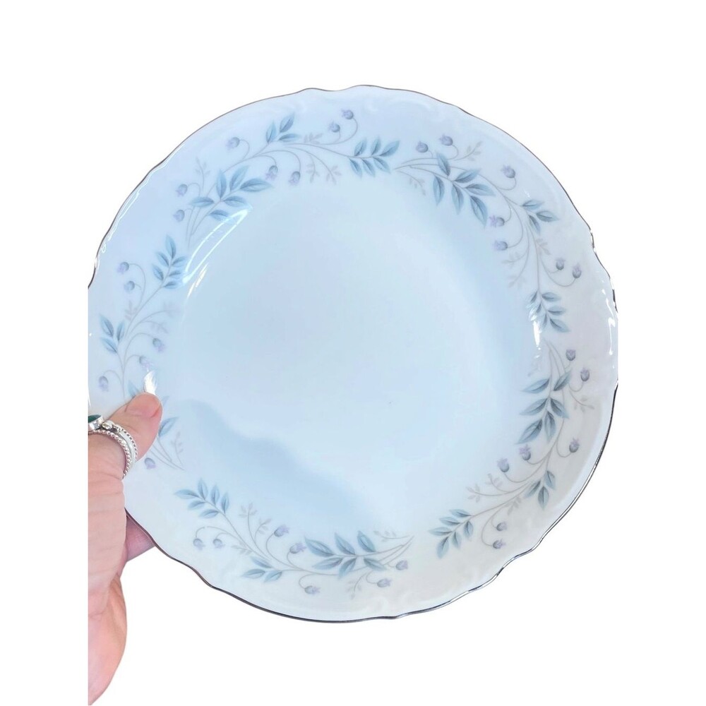 Mikasa Chalfonte Soup Bowls Set of 2 Blue White Floral Pattern Vtg Fine China